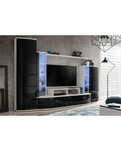 Meblościanka Leave Biały/Czarny Połysk