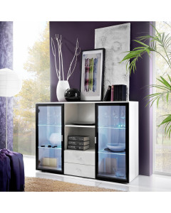 Komoda Quadro Biały/Biały Połysk