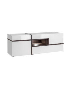 Stolik RTV Cross Perla Elm-Biały/Biały Połysk