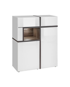 Szafka stojaca Cross Biały-Perla Elm/Biały Połysk