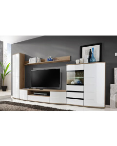 Meblościanka Ontario II San Remo/Biały Połysk