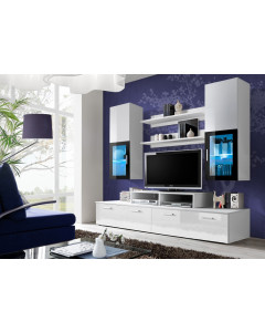 Meblościanka Mini Biały/Biały i Czarny Połysk