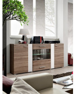 Komoda ALEPPO Dąb Truflowy/Biały Połysk-Dąb Truflowy