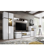 Meblościanka Cross Perla Elm-Biały/Biały Połysk