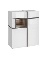 Szafka stojaca Cross Biały-Perla Elm/Biały Połysk