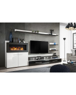 Meblościanka Camino Biały-Czarny/Czarny Połysk-Biały Połysk